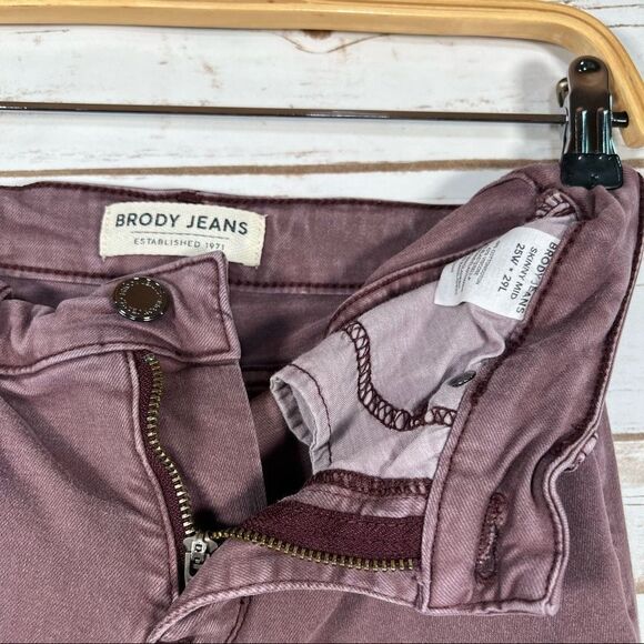 🎇STONE Washed Maroon Brody Jeans Skinny Mid Rise 25W x 29L - Picture 8 of 8